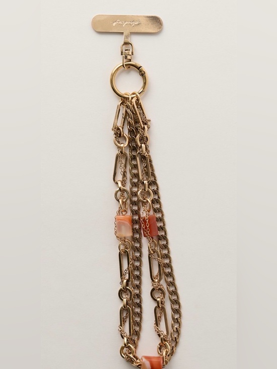 Free People Accessories - NWT Free People Layered Chain Phone Wristlet in Antique Gold NEW